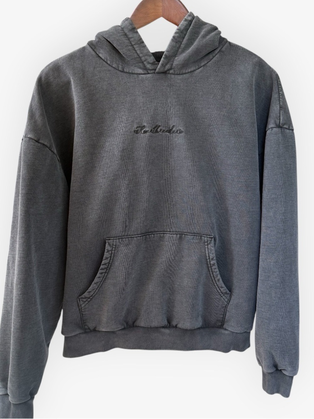 Voight by Valentina Charcoal Gray Heartbreaker Washed Fleece Pullover Hoodie S